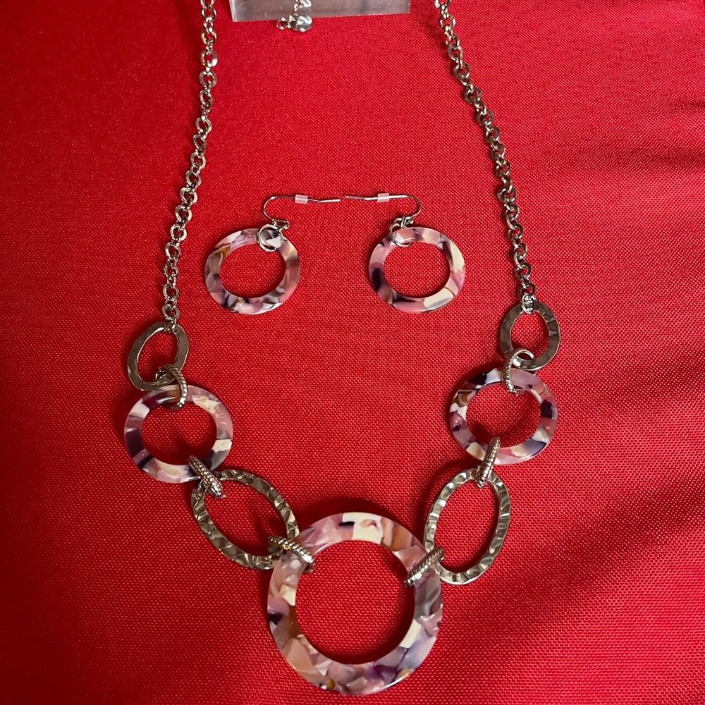 Lucite Necklace & Earrings